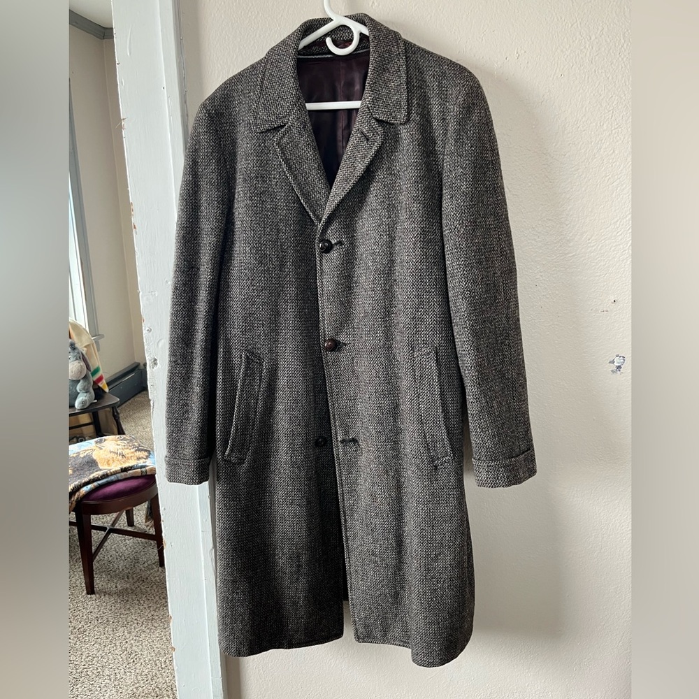 Harris Tweed Mens 40 Wool Overcoat made by Daytons Department Store
